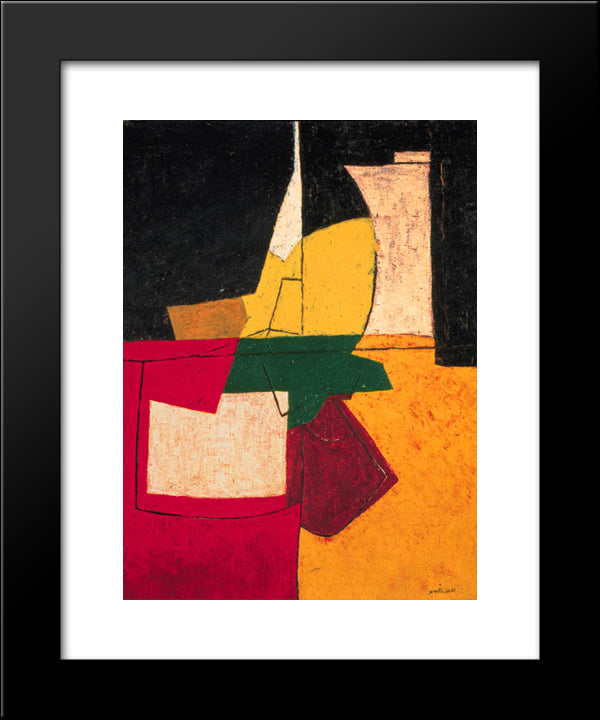 Composition Abstraite Aux Traits 20x24 Black Modern Wood Framed Art Print Poster by Poliakoff, Serge