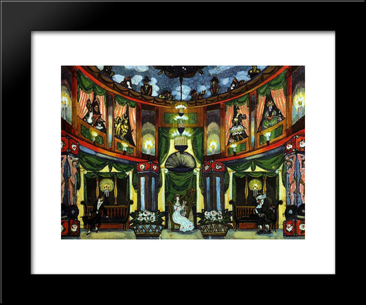 At Olympia'S. Design For Tales Of Hoffmann By J. Offenbach. 20x24 Black Modern Wood Framed Art Print Poster by Sudeikin, Serge