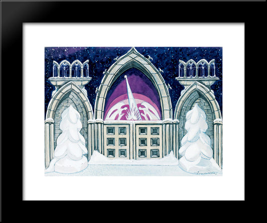 Christmas Eve 20x24 Black Modern Wood Framed Art Print Poster by Sudeikin, Serge