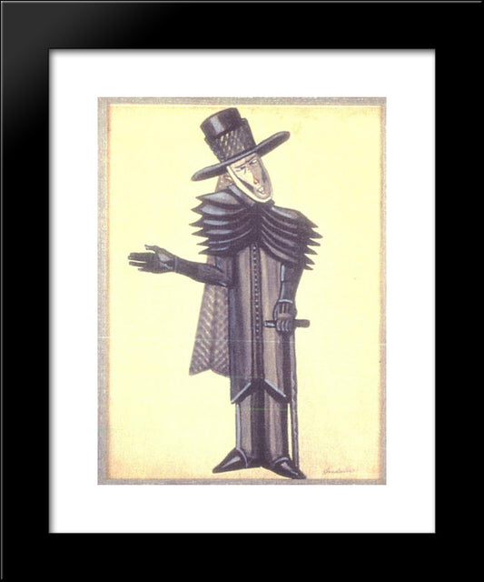 Costume Design For Dickens Christmas Bells 20x24 Black Modern Wood Framed Art Print Poster by Sudeikin, Serge