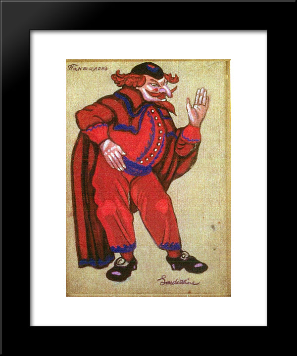 Costume Designs For Petrushka By Stravinsky In Metropolitan Opera - Pantalone 20x24 Black Modern Wood Framed Art Print Poster by Sudeikin, Serge