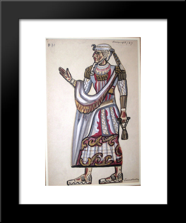Costume Study For A Chancelor From The Magic Flute 20x24 Black Modern Wood Framed Art Print Poster by Sudeikin, Serge