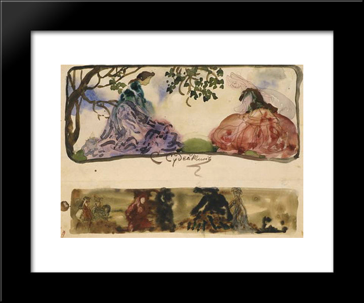 Pastoral 20x24 Black Modern Wood Framed Art Print Poster by Sudeikin, Serge