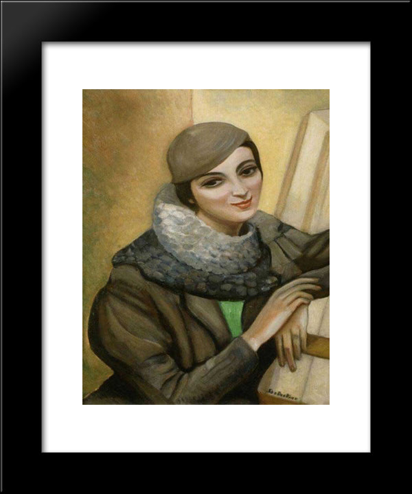 Portrait Of Nina Shik 20x24 Black Modern Wood Framed Art Print Poster by Sudeikin, Serge