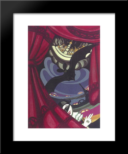 Poster For The Chauve-Souris Theatre 20x24 Black Modern Wood Framed Art Print Poster by Sudeikin, Serge