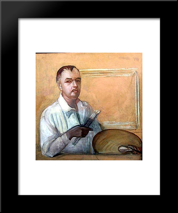 Self-Portrait 20x24 Black Modern Wood Framed Art Print Poster by Sudeikin, Serge