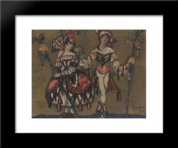Shepherds And Shepherdess 20x24 Black Modern Wood Framed Art Print Poster by Sudeikin, Serge