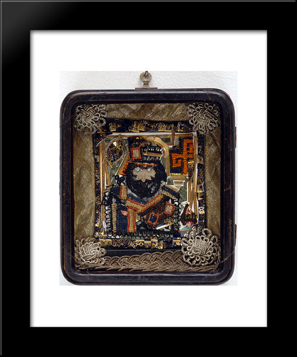 The King Irakli On A Throne 20x24 Black Modern Wood Framed Art Print Poster by Parajanov, Sergei
