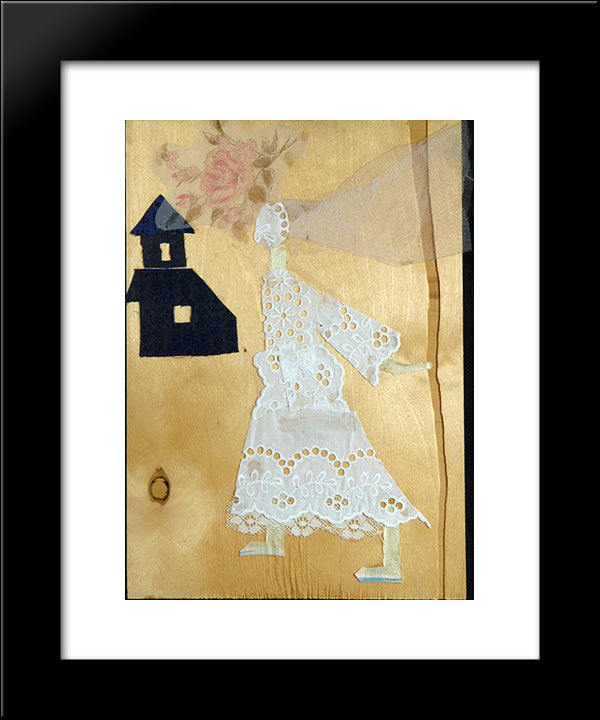 The Sketch To The Movie Colour Of Pomegranate. Conventual 20x24 Black Modern Wood Framed Art Print Poster by Parajanov, Sergei