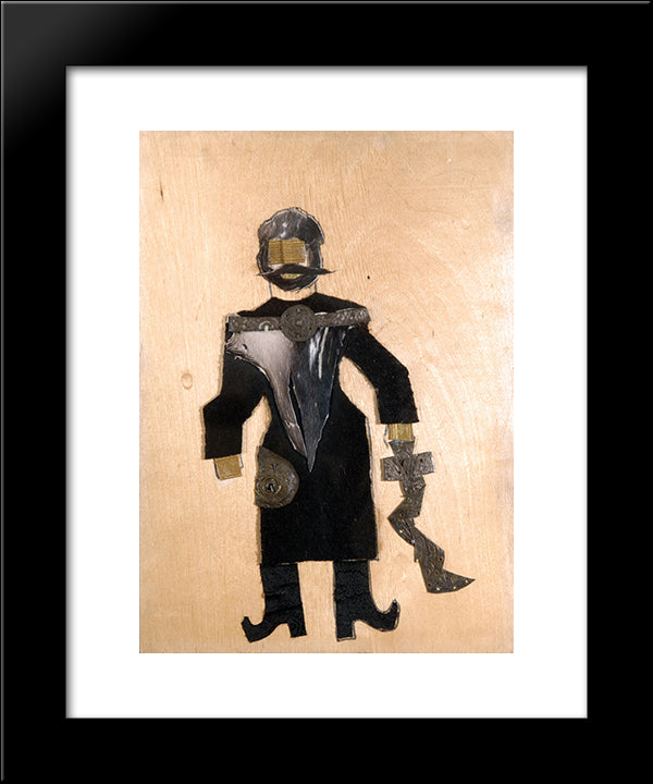 The Sketch To The Movie Colour Of Pomegranate. Hunter 20x24 Black Modern Wood Framed Art Print Poster by Parajanov, Sergei