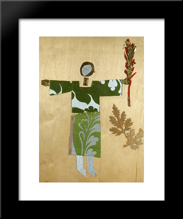 The Sketch To The Movie Colour Of Pomegranate. Muse 20x24 Black Modern Wood Framed Art Print Poster by Parajanov, Sergei