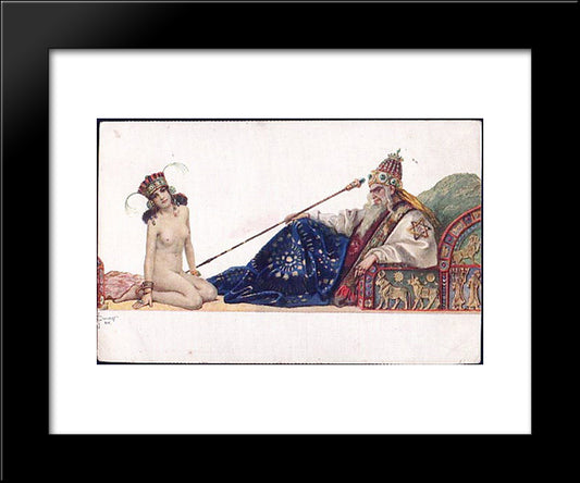 Concubine 20x24 Black Modern Wood Framed Art Print Poster by Solomko, Sergey