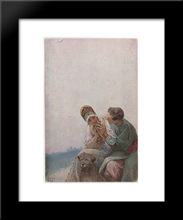 Declaration Of Love 20x24 Black Modern Wood Framed Art Print Poster by Solomko, Sergey