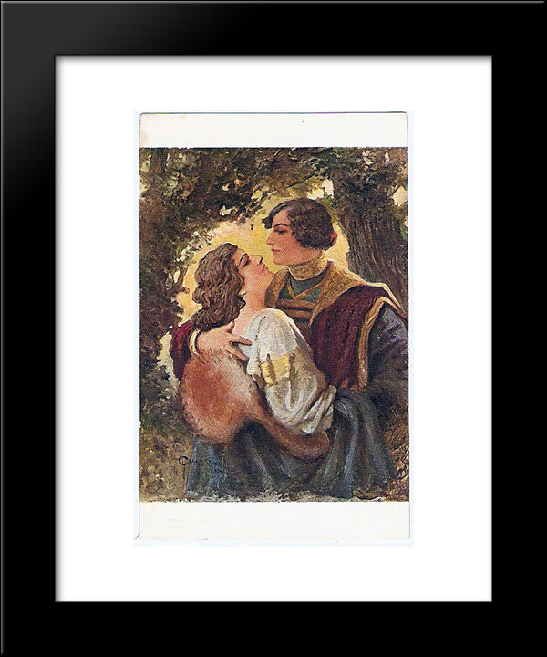 Embrace 20x24 Black Modern Wood Framed Art Print Poster by Solomko, Sergey