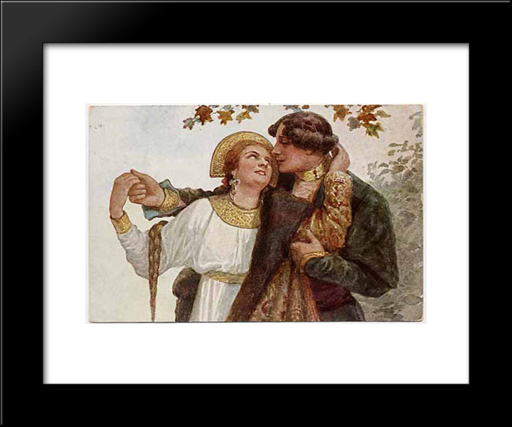 Forever Together 20x24 Black Modern Wood Framed Art Print Poster by Solomko, Sergey