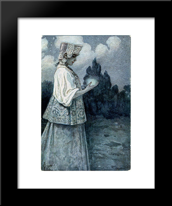 Glowworm 20x24 Black Modern Wood Framed Art Print Poster by Solomko, Sergey