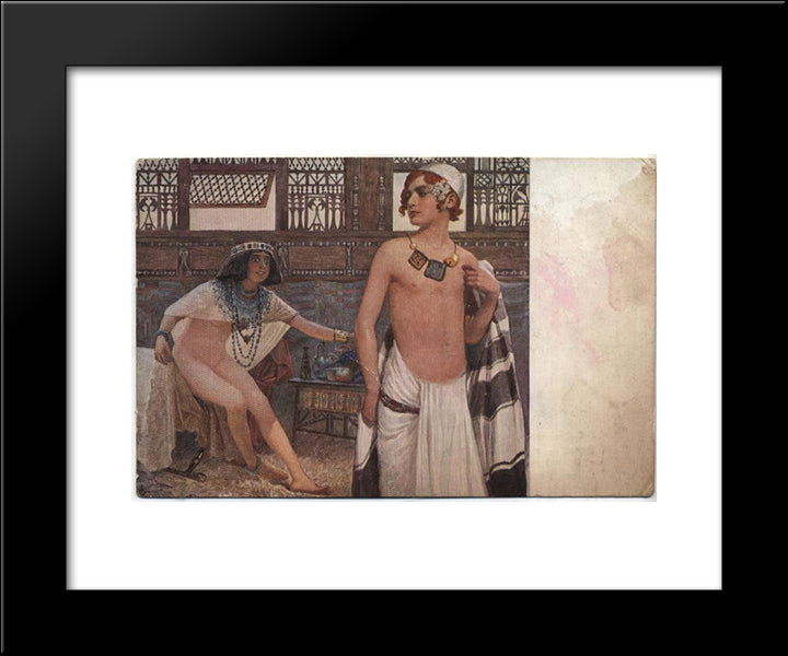 Joseph And Potiphar'S Wife 20x24 Black Modern Wood Framed Art Print Poster by Solomko, Sergey
