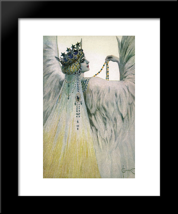Maria Swan White 20x24 Black Modern Wood Framed Art Print Poster by Solomko, Sergey