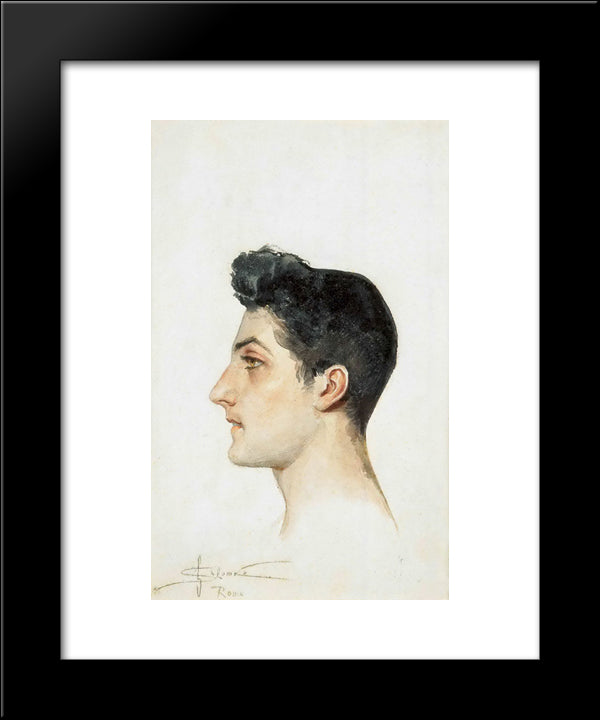 Portrait Of Italian Young Man 20x24 Black Modern Wood Framed Art Print Poster by Solomko, Sergey