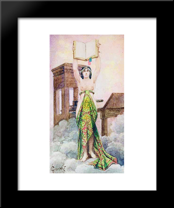 Priestess 20x24 Black Modern Wood Framed Art Print Poster by Solomko, Sergey