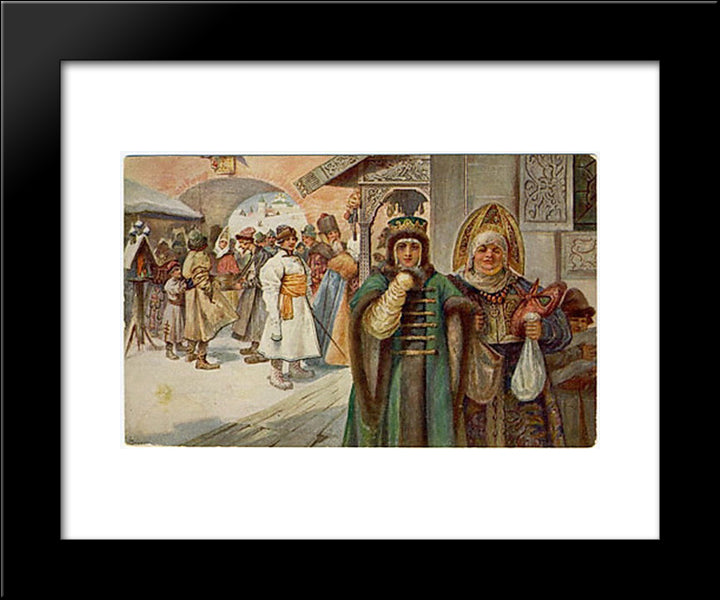 Returning From Matins 20x24 Black Modern Wood Framed Art Print Poster by Solomko, Sergey