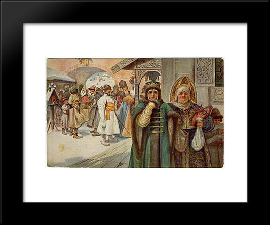 Returning From Matins 20x24 Black Modern Wood Framed Art Print Poster by Solomko, Sergey