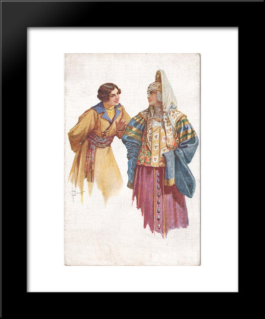 Tenderness 20x24 Black Modern Wood Framed Art Print Poster by Solomko, Sergey