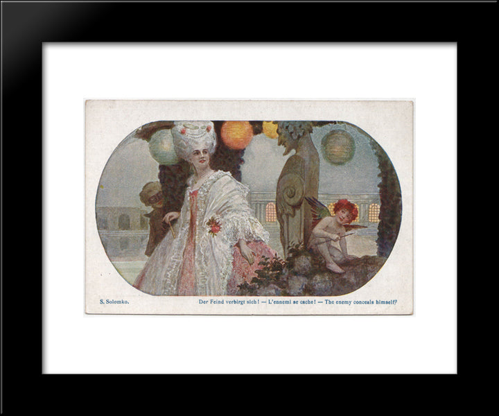 The Enemy Conseals Himself! 20x24 Black Modern Wood Framed Art Print Poster by Solomko, Sergey
