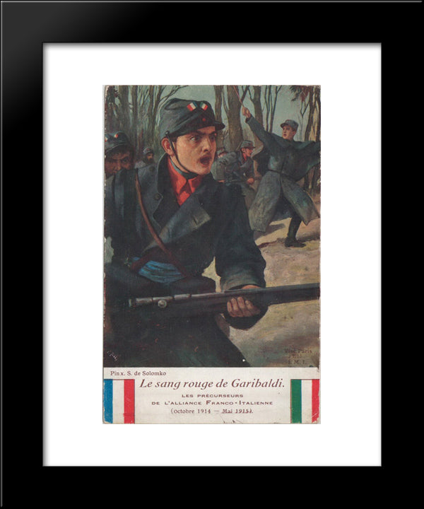 The Red Blood Of Garibaldi 20x24 Black Modern Wood Framed Art Print Poster by Solomko, Sergey