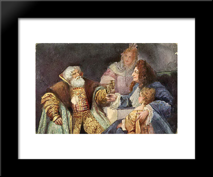 Visiting 20x24 Black Modern Wood Framed Art Print Poster by Solomko, Sergey