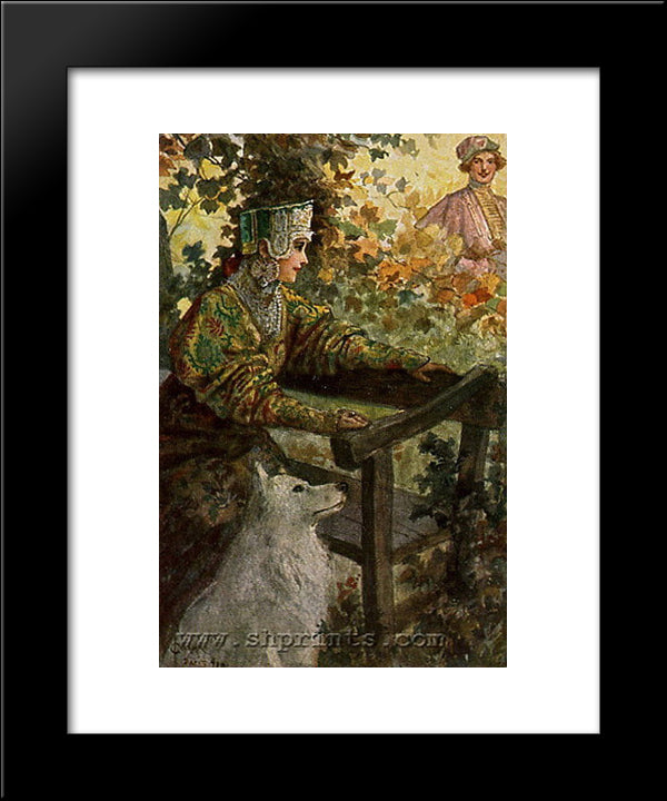 Waiting 20x24 Black Modern Wood Framed Art Print Poster by Solomko, Sergey