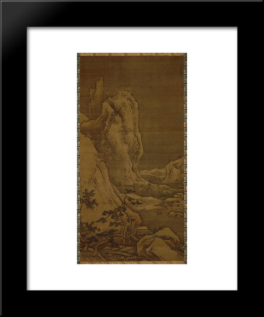 Landscape Of Four Seasons Winter 20x24 Black Modern Wood Framed Art Print Poster by Toyo, Sesshu