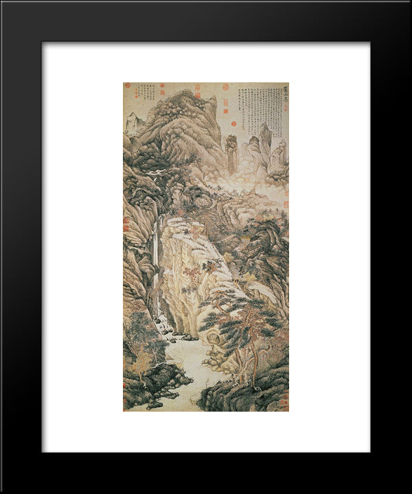 Lofty Mount Lu 20x24 Black Modern Wood Framed Art Print Poster by Zhou, Shen