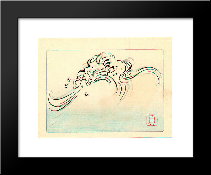 Wild Waves - Hana Kurabe 20x24 Black Modern Wood Framed Art Print Poster by Zeshin, Shibata