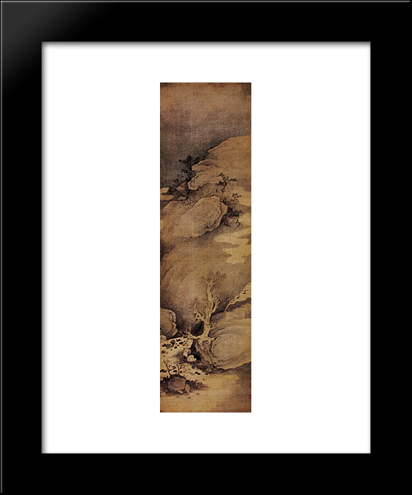 In Anticipation Of Spring 20x24 Black Modern Wood Framed Art Print Poster by Shitao