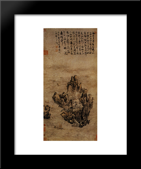 One Remains At Large 20x24 Black Modern Wood Framed Art Print Poster by Shitao