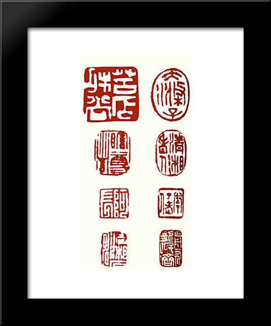 Several Buckets 20x24 Black Modern Wood Framed Art Print Poster by Shitao