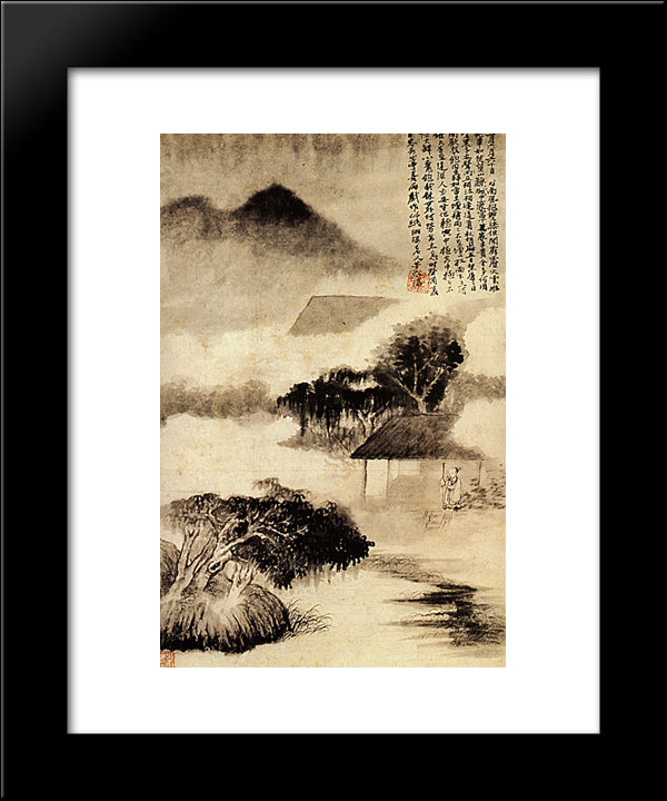 Sound Of Thunder In The Distance 20x24 Black Modern Wood Framed Art Print Poster by Shitao