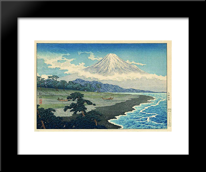 Fuji From Miho No Matsubara 20x24 Black Modern Wood Framed Art Print Poster by Takahashi, Shotei