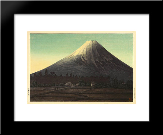 Fuji Near Tamaho (Green Variant) 20x24 Black Modern Wood Framed Art Print Poster by Takahashi, Shotei