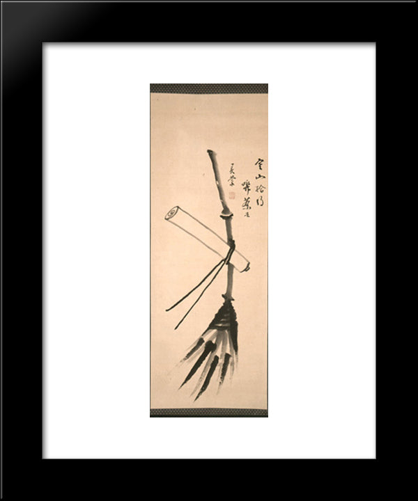 Attributes Of Kanzan & Jittoku 20x24 Black Modern Wood Framed Art Print Poster by Joshu, Shunso