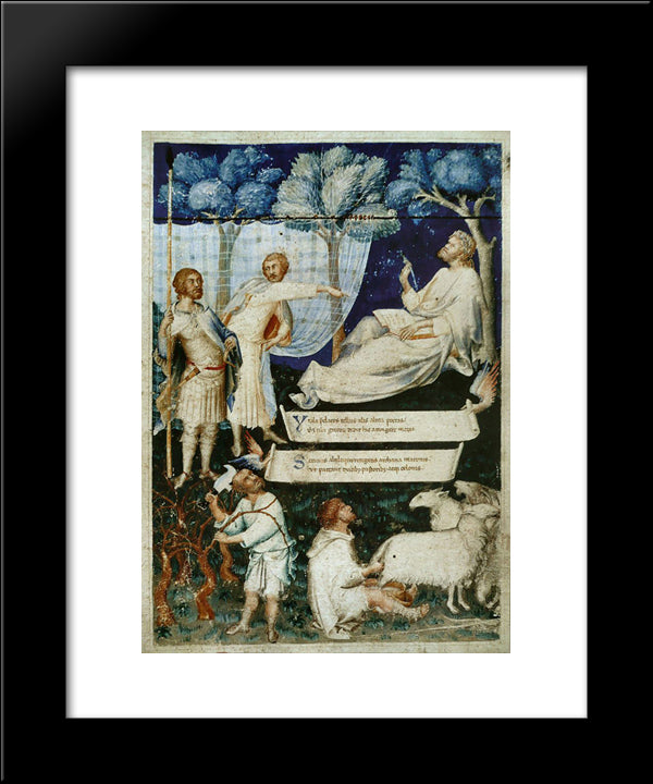 Petrarch'S Virgil (Title Page) 20x24 Black Modern Wood Framed Art Print Poster by Martini, Simone