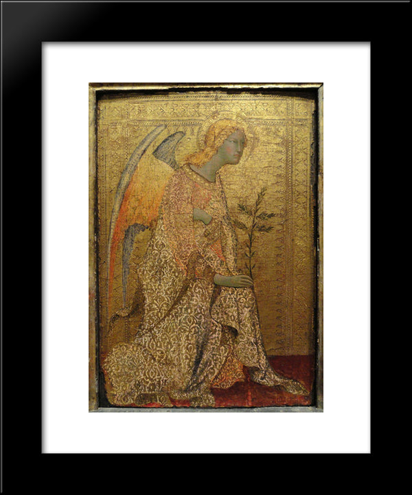 The Angel Of The Annunciation 20x24 Black Modern Wood Framed Art Print Poster by Martini, Simone