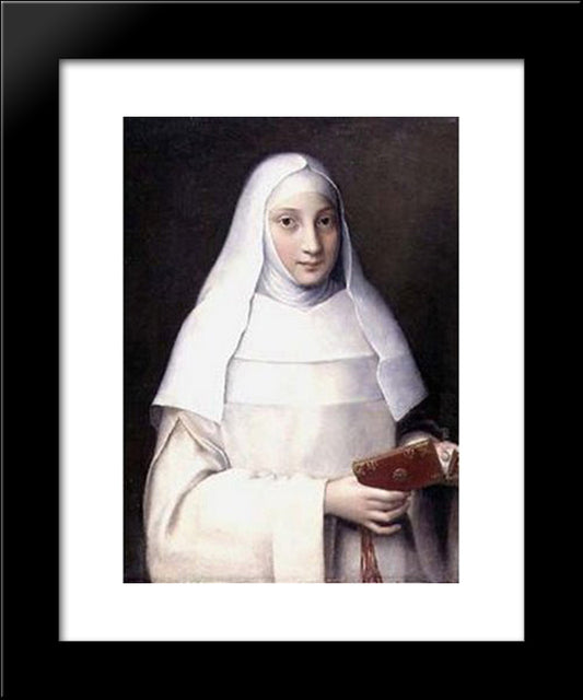 Portrait Of Elena Anguissola 20x24 Black Modern Wood Framed Art Print Poster by Anguissola, Sofonisba