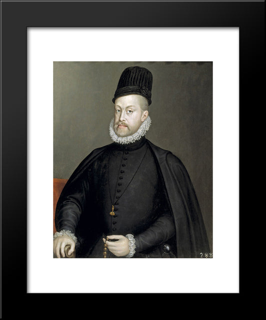 Portrait Of Philipp Ii Of Spain 20x24 Black Modern Wood Framed Art Print Poster by Anguissola, Sofonisba