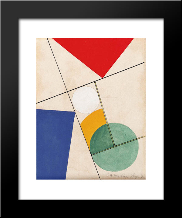 Composition 20x24 Black Modern Wood Framed Art Print Poster by Taeuber Arp, Sophie
