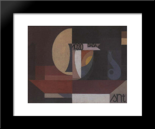 Composition Dada 20x24 Black Modern Wood Framed Art Print Poster by Taeuber Arp, Sophie