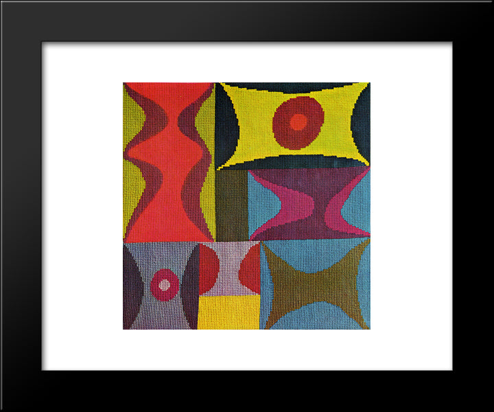 Elementary Forms 20x24 Black Modern Wood Framed Art Print Poster by Taeuber Arp, Sophie