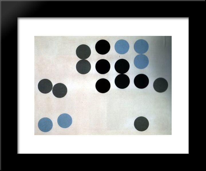 Moving Circles 20x24 Black Modern Wood Framed Art Print Poster by Taeuber Arp, Sophie