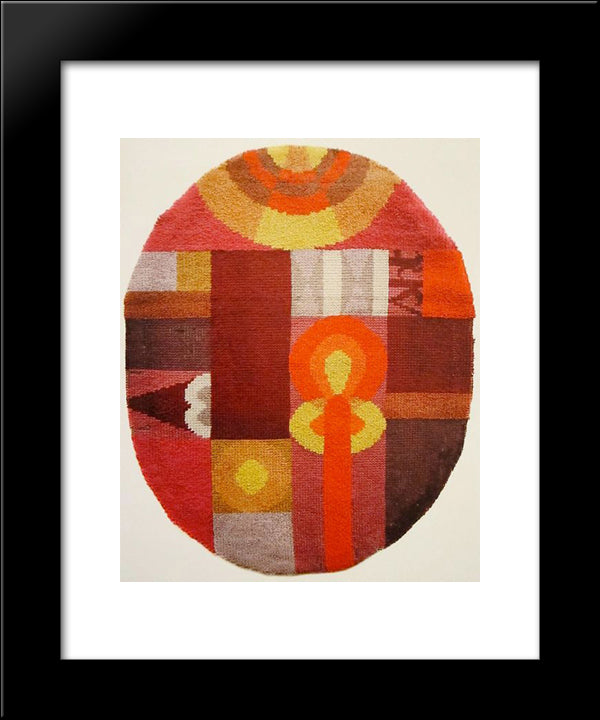 Oval Composition With Abstract Motifs 20x24 Black Modern Wood Framed Art Print Poster by Taeuber Arp, Sophie